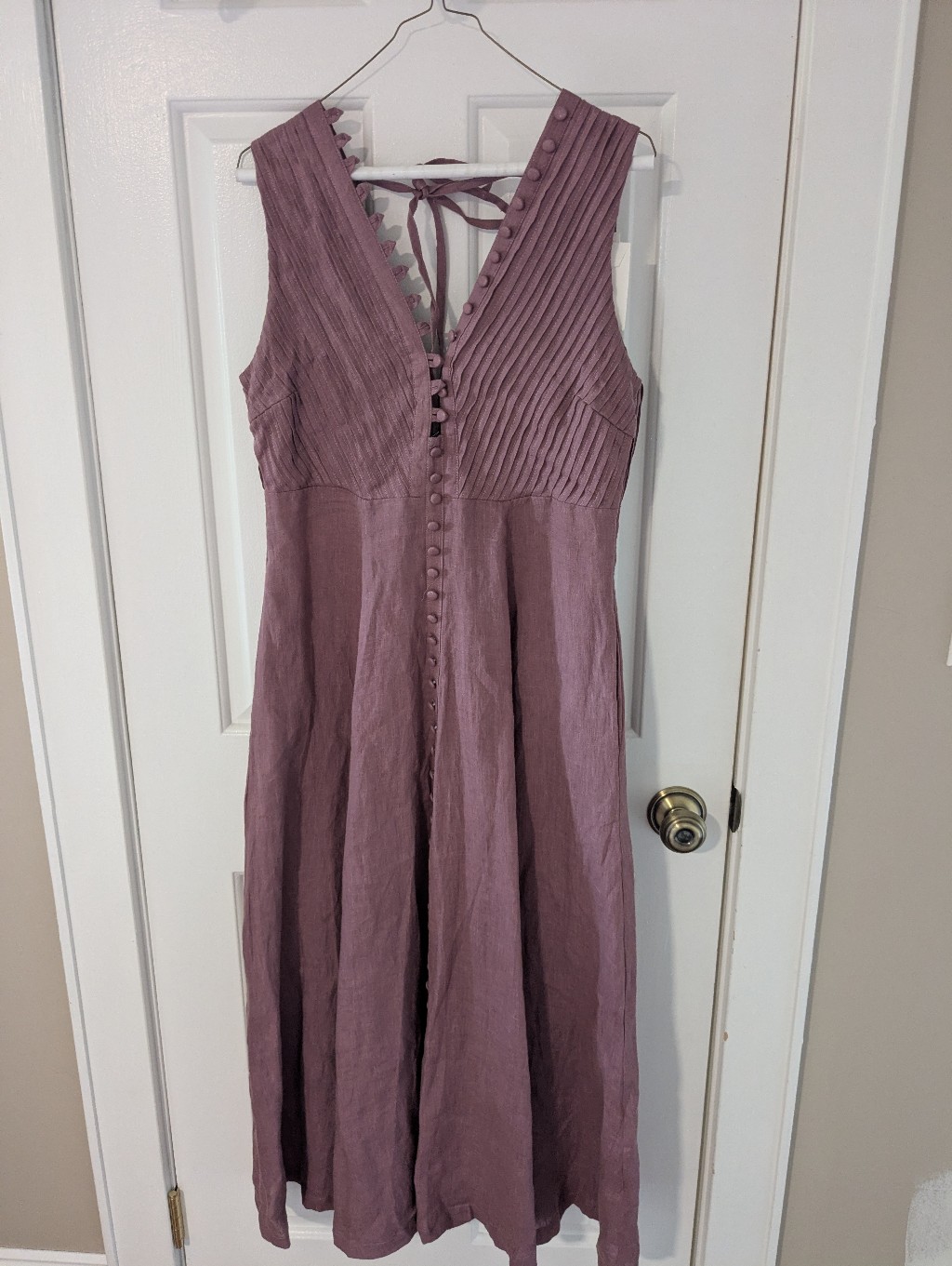 Linen Maxi Dress In Orchid Size M — image 6 of 8